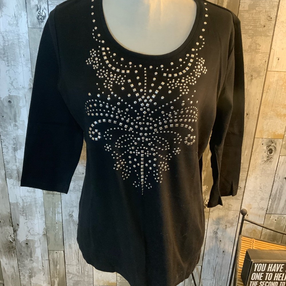 Black Embellished Women's Top